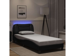 Vidaxl Estrutura De Cama Com Led Sem Colchão Hvar 80x200 Cm Preto