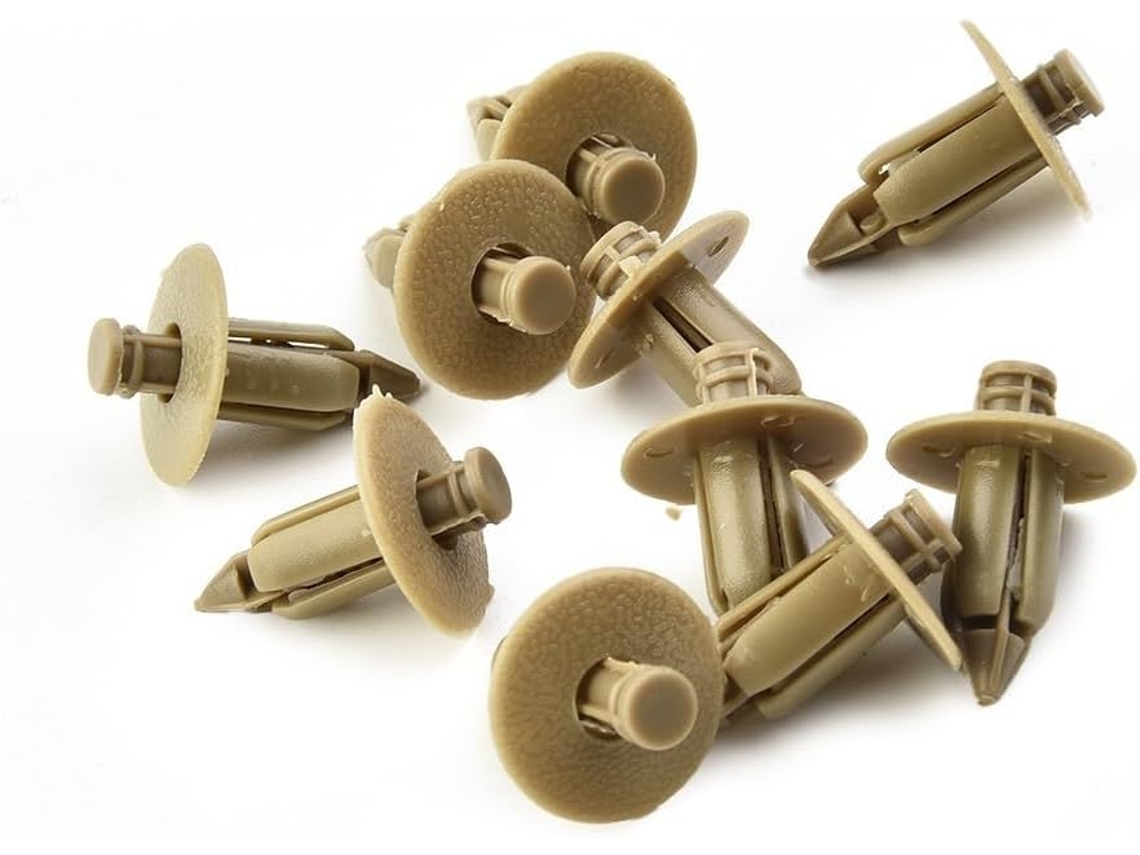 Prensa Rebites 10x 7mm, Clips para Acabamento de Portas, Fixadores para Ripas, Clipes de Fixação para Choques