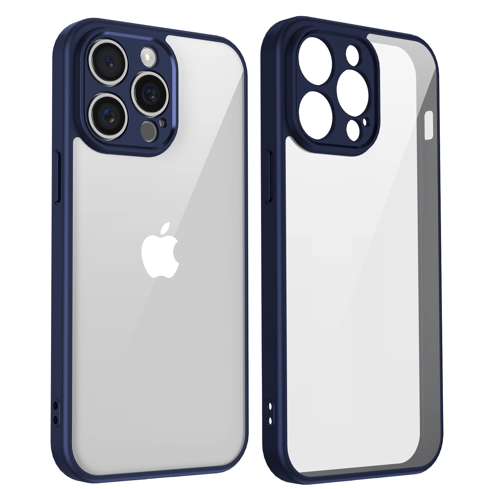 (azul, Iphone 16 Plus) Capa Rígida Transparente Minimalista Para Celular, Capa Protetora De Acrílico À Prova De Quedas.