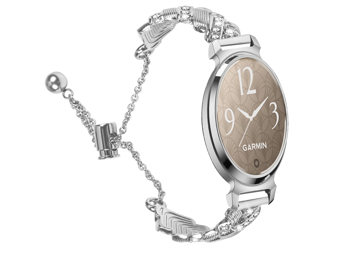 Pulseira De Metal Para Smartwatch Garmin Lily 2 Active Prata Panoona