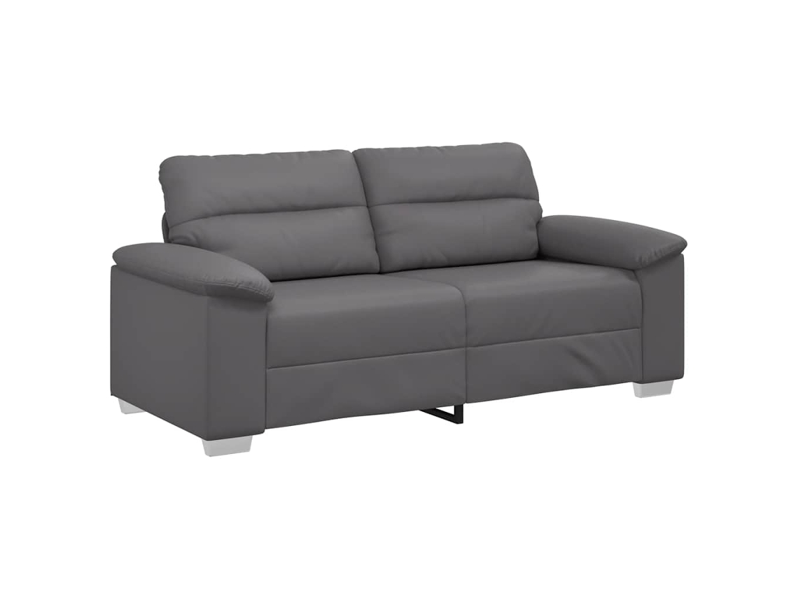 Sofá de 2 Lugares Cinza 180x81x84 Cm em Couro Sintético MAISON EXCLUSIVE