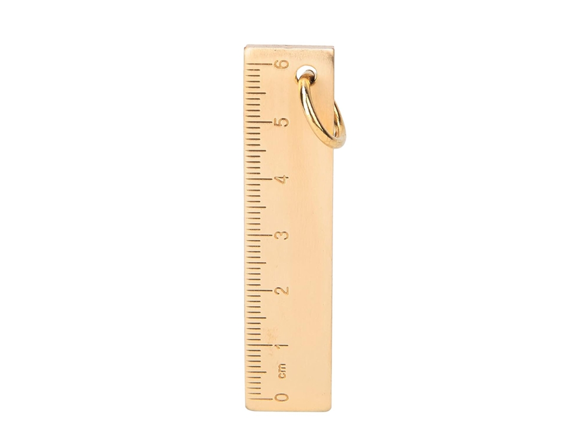 Régua De Latão 6 Cm Com Pingente Para Medições Precisas Bolso Sólido 3