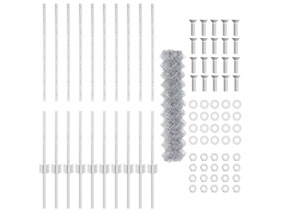 Conjunto 1 Painéis De Cercas Exteriores Vidaxl Prateado Aço (10 X 1 M)