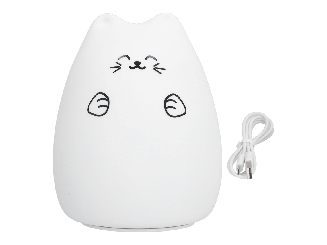 2026 lâmpada de Noite de Silicone Colorido Led para Gato com Toque Usb: Iluminação Ambiente para Quarto e Decoração Residencial