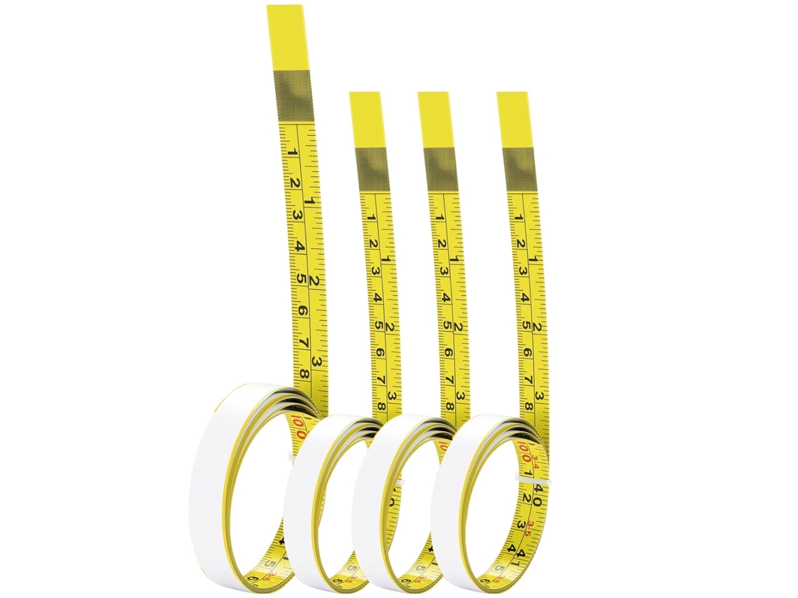 Régua De Leitura Esquerda, 110 Cm (44 Polegadas), Conjunto De 4 Fitas Métricas Autoadesivas De Aço