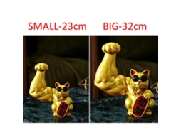 Gato da Sorte Musculo Branco 23cm Sem Caixa Presente
