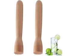 2026 2 Muddlers de Madeira para Coquetel Mojito Higiénicos Fáceis de Usar e Limpar 21 Cm