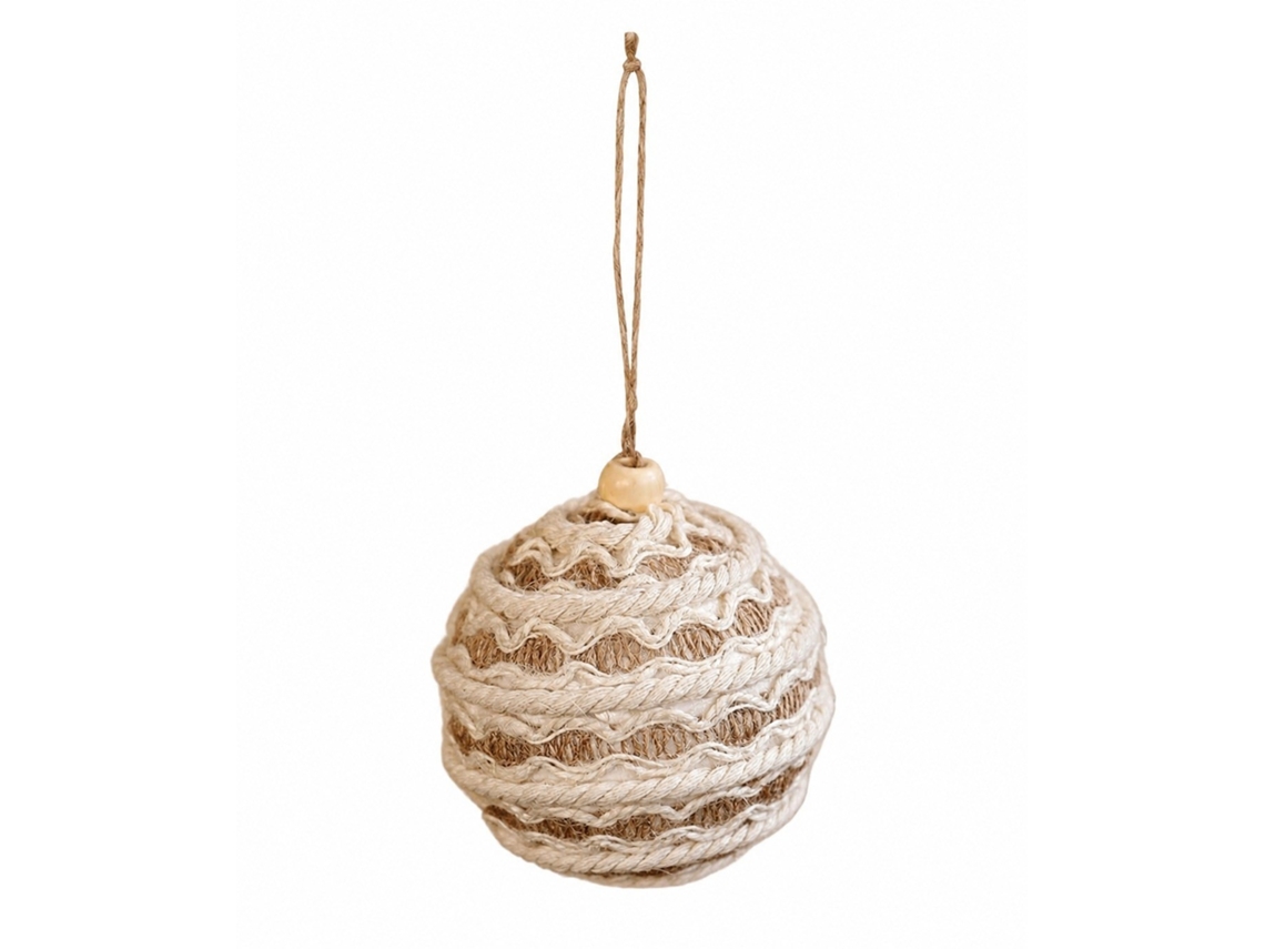 Chaberlu Bolas De Natal Para Árvore De Natal, Tecidas Em Juta E Algodão, Decoração Natalina Para Pendurar, 8 Cm (3,15 Polegadas)