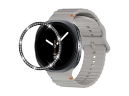 Pulseira De Silicone Com Bisel De Diamantes E Fivela Com Costura Ondulada.