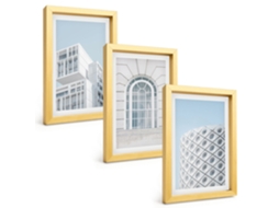 Composição De Quadros Arquitetura Moderna Geometria Espelharte (3 Peças 20x30 Cm)