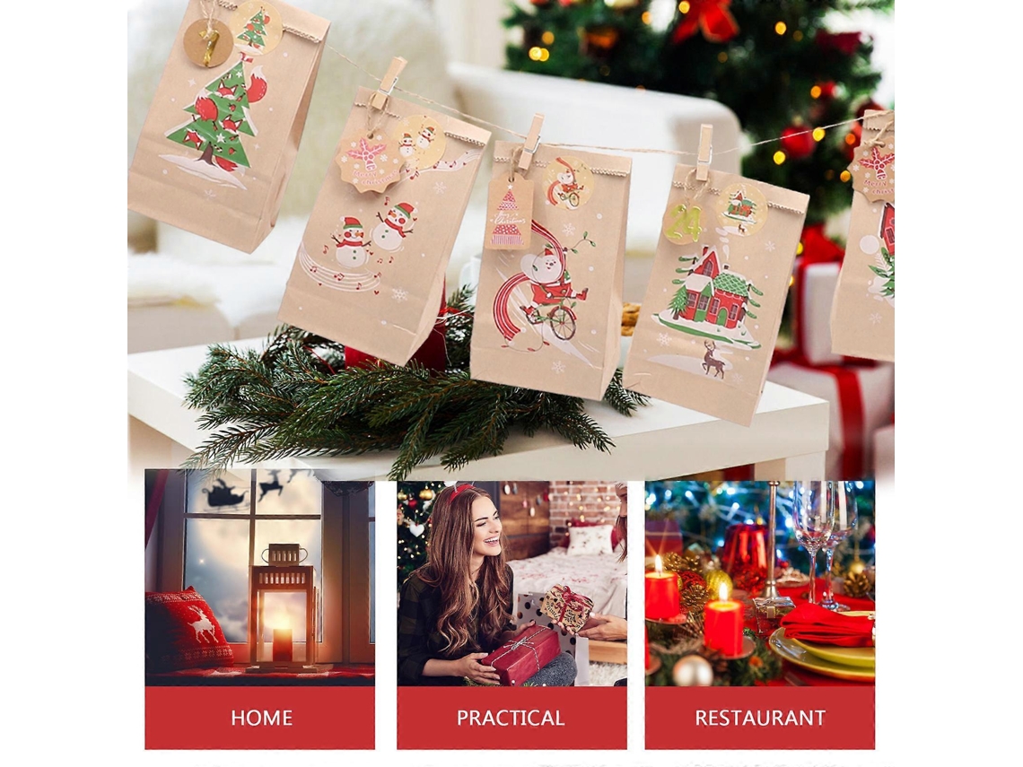 Saco De Presente De Natal Em Papel Para Contagem Decrescente
