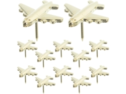 Tachinhas De Metal Dourado Em Formato Avião Da Tehaux, 12 Unidades, Liga De Zinco, Fáceis De Usar E Práticas Para