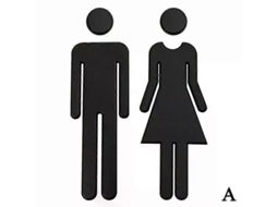 Sinal De Banheiro Para Homens E Mulheres Em Acrílico, 20x6.5cm, 2 Unidades, Bordas Lisas, Sem Desbotamento Preto