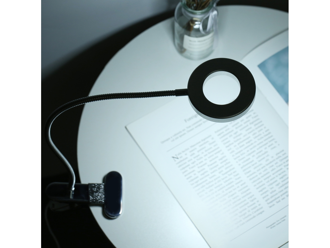 Lâmpada de Mesa Clip USB 48 LEDs 3 Modos de Cor 10 Níveis de Brilho Flexível 360°