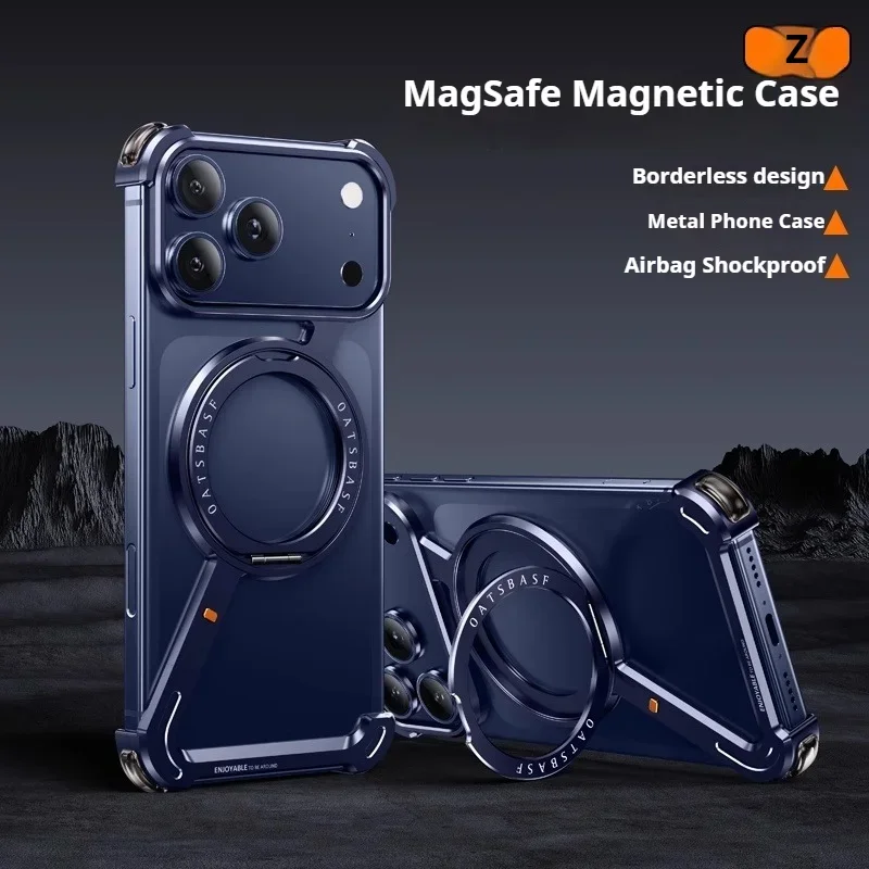 Capa Protetora Para Carregamento Sem Fio (azul Para Iphone 17 Pro Max), Compatível Com O Anel Magsafe E Rotação De 360°.