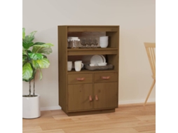 Vidaxl Aparador Alto 67x40x108,5 Cm Pinho Maciço Castanho Mel