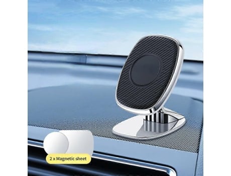 Suporte Magnético De Metal Dobrável Para Telefone De Carro Com Ventosa Giratória De 720° E Suporte Para Gps.
