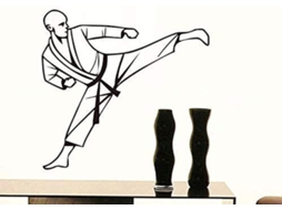 Adesivos de parede Ginásio Karate, decoração para casa, decalques de vinil removíveis, mural art déco para quarto masculino, 60cm x 58cm