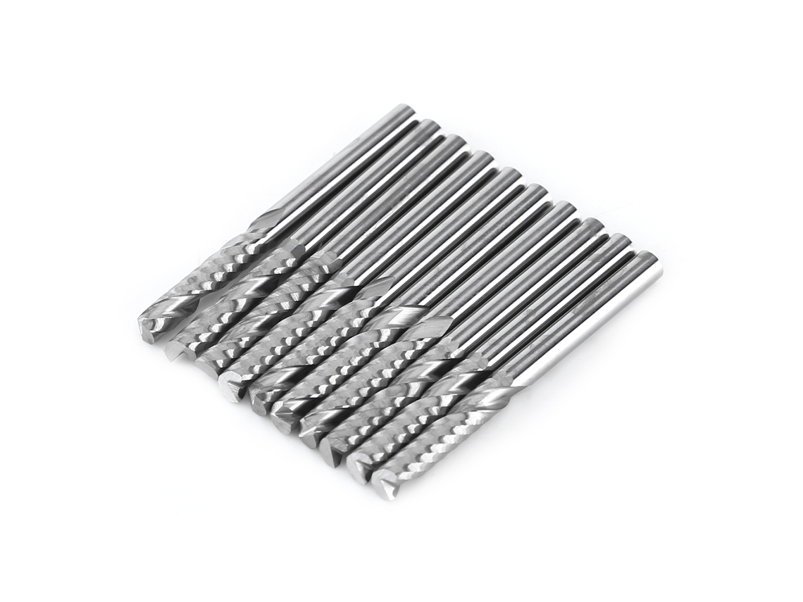 10pcs Frese De Ponta De Carbeto De Tungstênio Canela Única 3.175*15mm Para Corte Cnc Madeira Acrílico