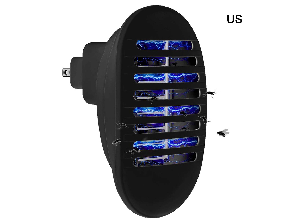 Lâmpada elétrica matadora de mosquitos com luz ultravioleta para acampamentos, caminhadas e uso interno e externo.
