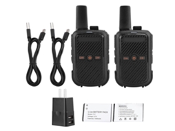 Aetheria 2pcs Rádio de Duas Vias Mini Walkie Talkie T17 400 470mhz com Fivela de Cinto Usb