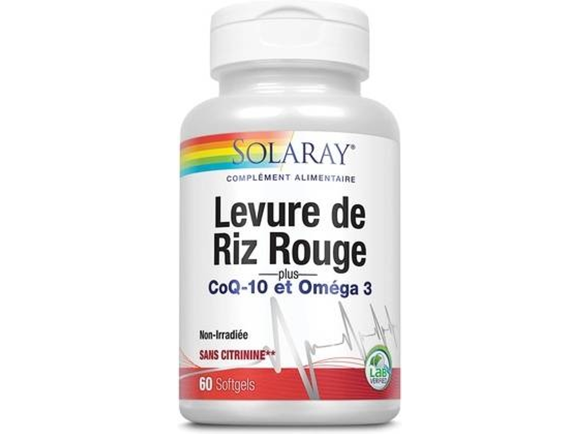Suplemento Alimentar SOLARAY Levedura De Arroz Vermelho (60 cápsulas (600mg))