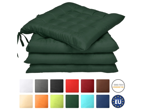 Almofada para Cadeira Lea 40X40X5Cm Verde Escuro 4 Unid. BEAUTISSU