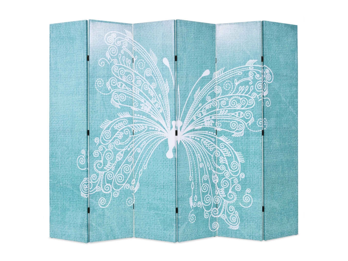 Room Divider, Room Dividers Vidaxl Azul Tecido (228 X 170 Cm)