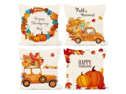 Capas de Almofada Nova Line, Outono, 45x45cm, Set de 4, Cenoura, Sofá