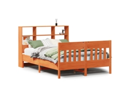 Cama Sem Colchão 140x200 cm Madeira Pinho Maciça Castanho mel MAISON EXCLUSIVE