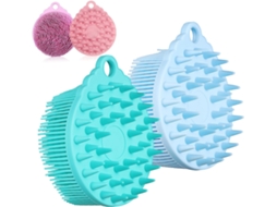 Conjunto De 4 Escovas Silicone Homoyoyo, Escovas Redondas Macias Para O Corpo, Massagem Relaxante E Esfoliação, Para