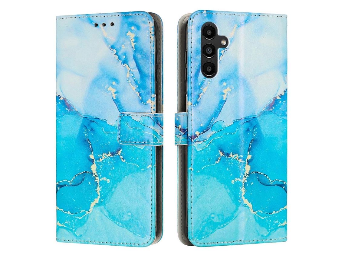Capa De Couro Com Estampa De Mármore Pintado Para Samsung Galaxy A24 4g