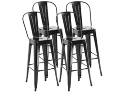 Bancos de Bar Metal Cor Preto 44x49x116cm Homcom