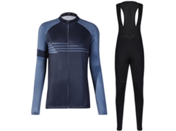 Jersey de Ciclismo para Inverno, Manga Longa, com Pantalones Bib, Algodão, S/MARCA