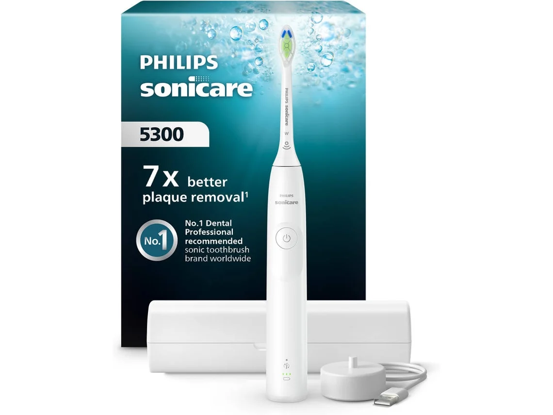 Escova de Dentes Elétrica PHILIPS Series 5300 HX7108/02 (Branco)