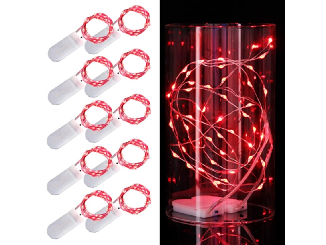 Conjunto De Luzes Led, 10 Unidades, Alimentação Por Bateria, Para Decoração E Utilização Em Diferentes Ambientes