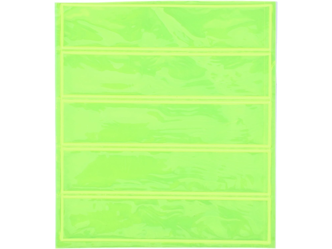 Pacote com 5 adesivos refletivos de PVC de alta visibilidade para mochilas.