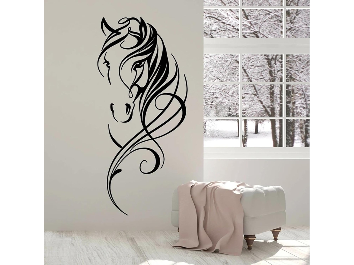 Adesivos Magníficos Muraux Tête De Cheval, Adesivos Artísticos Para Estúdios De Animais, Clubes, Agências E Salões De Beleza.