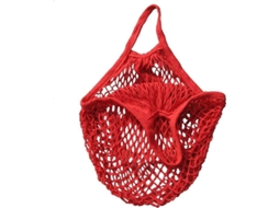 Sacola De Compras Em Rede Para Batatas, Feita De Algodão Orgânico, Cor Vermelha, Tamanho Único. Aquaforge