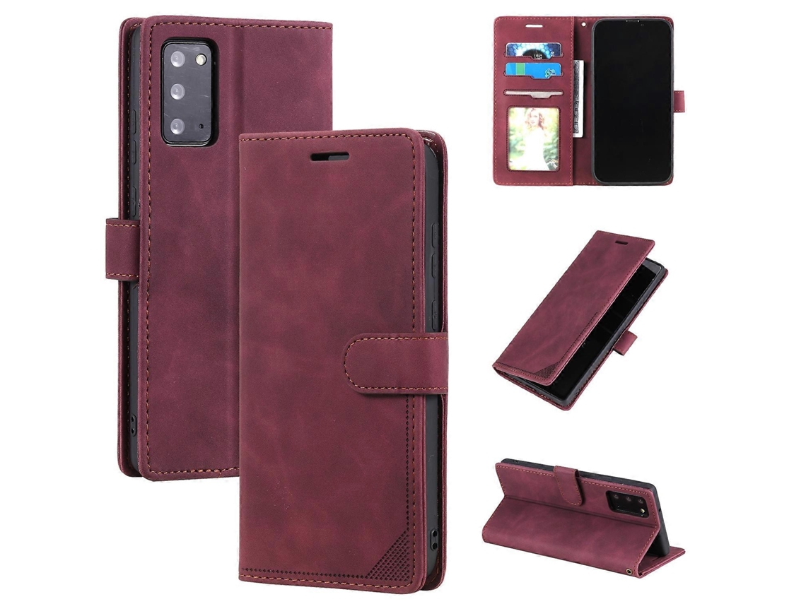 Capa De Couro Com Flip Horizontal Para Samsung Galaxy Note20 Skin Feel Antifurto Com Pincel
