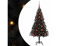 Conjunto 1 Árvore De Natal Vidaxl Preto Pvc (120 Cm)