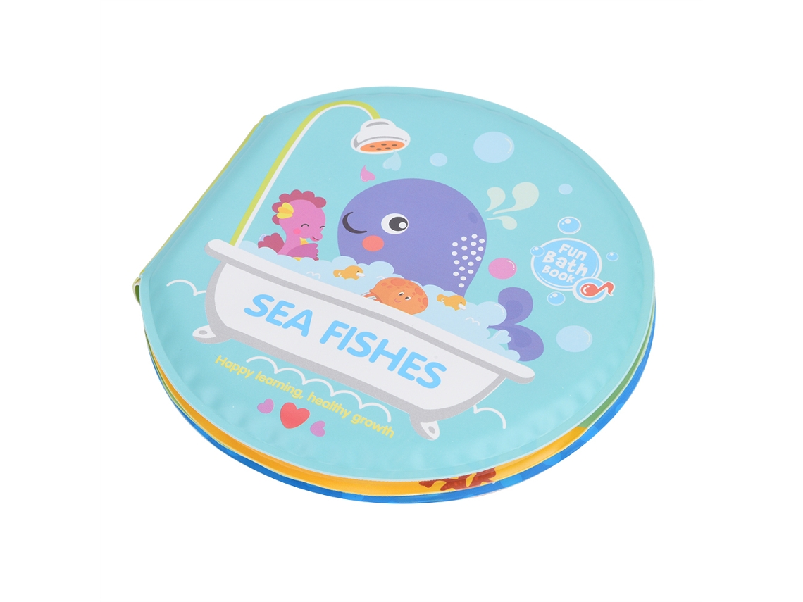 Ats livro de Banho Impermeável para Bebês Livro de Tela Infantil Aprendizagem Precoce Desenhos Animados Brinquedos Divertidos Peixes Marinhos