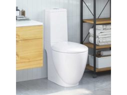 Vidaxl Sanita Wc Redonda Cerâmica C/ Descarga Água Inferior Branco
