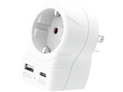 Adaptador de energia AQUAFORGE UE para EUA, USB a/usb c, 20 W, com aterramento