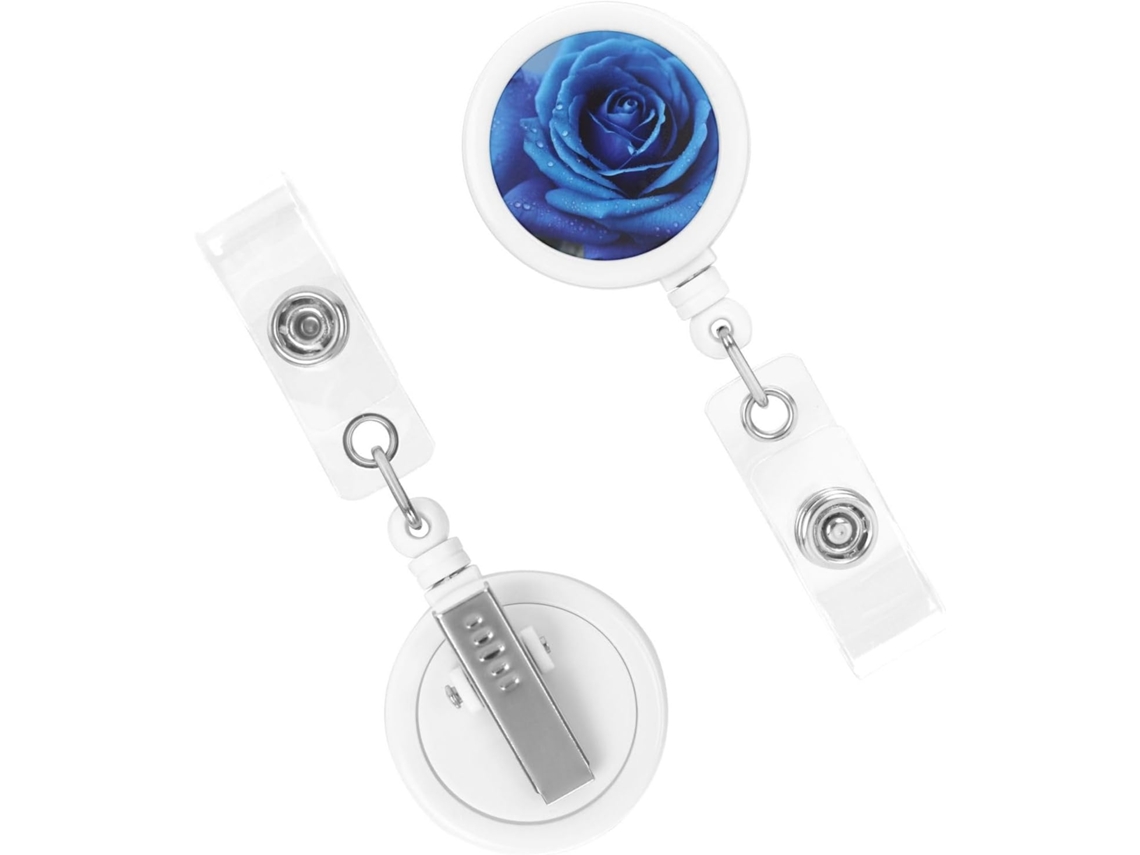 Porta Crachá Retrátil, Carretel Resistente Crachá, Romântico, Azul, Rosa, Robusto Crachá, Chaveiro, Carretel