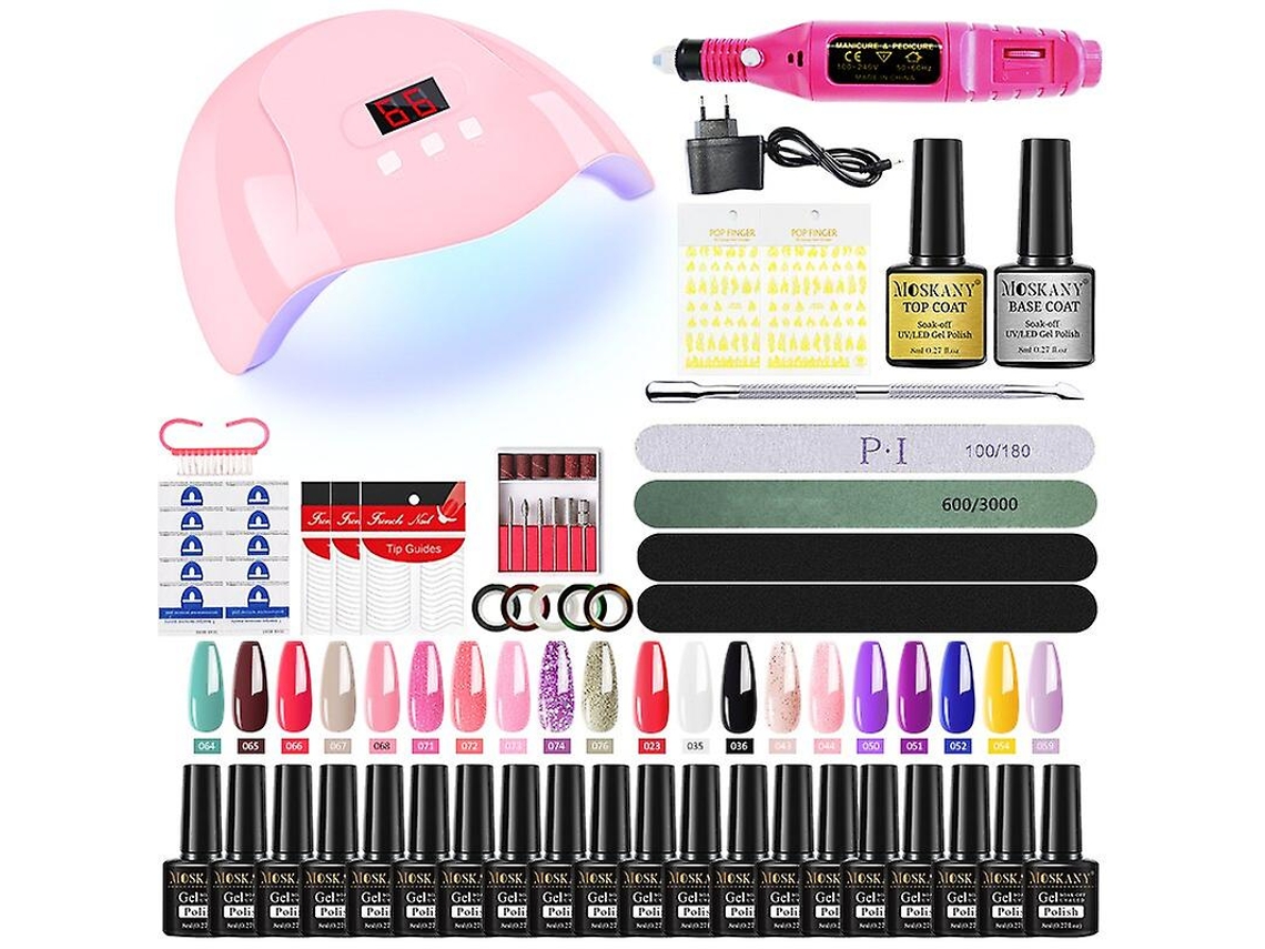Kit De Manicure Profissional Com Lâmpada Uv E Broca Para Todos Os Tipos De Esmalte Em Gel. 7 Peças. Ly Ebike
