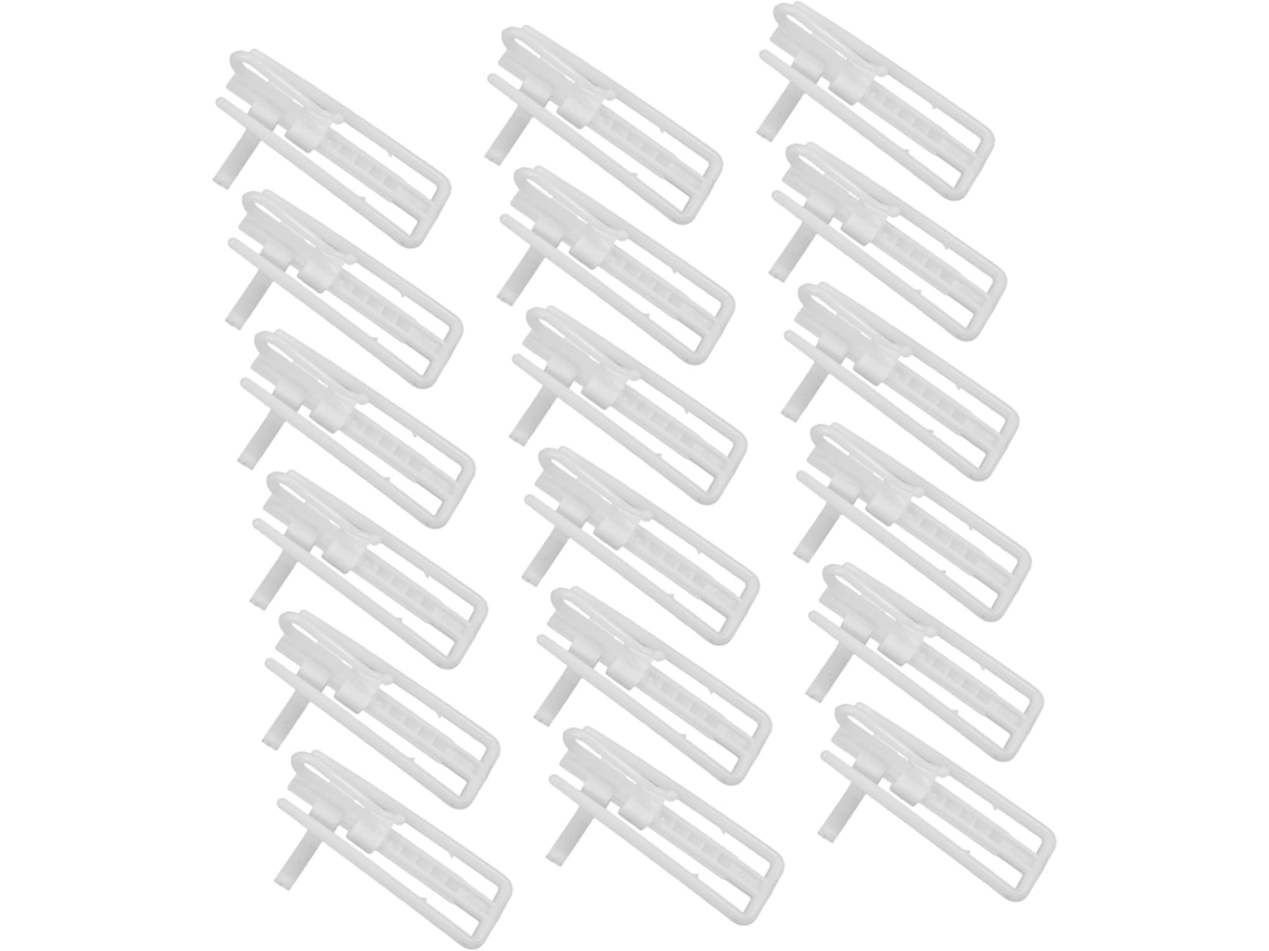 Conjunto De 20 Ganchos De Cortina Ajustáveis De Plástico Branco Para Cortinas Plissadas Conjunto De 20 Ganchos De Cortina Ajustáveis De
