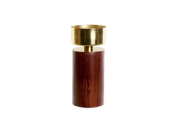 Castiçais HOME ESPRIT Castanho Dourado Alumínio Acácia 8 X 8 X 18 Cm