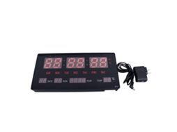 Relógio de parede digital LED Baok com sinal horário, luz de fundo e calendário, vermelho.