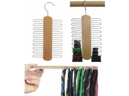 Porta Gravatas Madeira de Faia 20 Gravatas, Pack com 2 BRILVIBERA